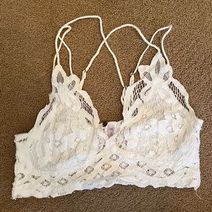 Free People White Adela Bralette